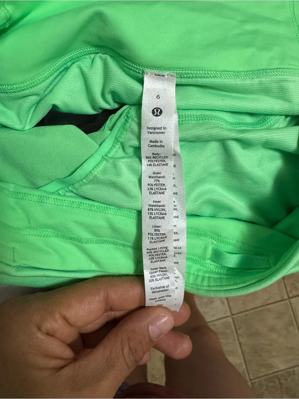 lululemon athletica Neon Green Athletic Skort Shorts